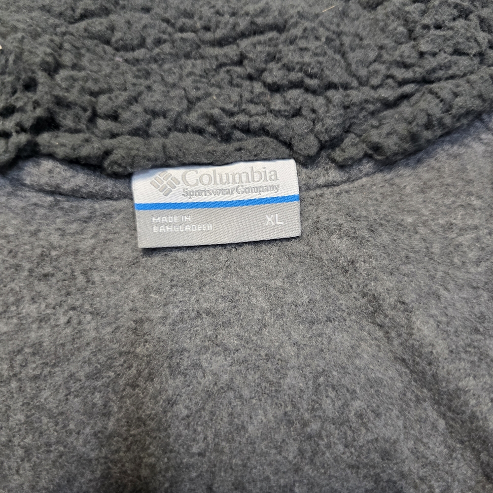 Columbia Men's Dark Gray Sherpa-Lined Zip Pullover Size XL - Picture 3 of 6
